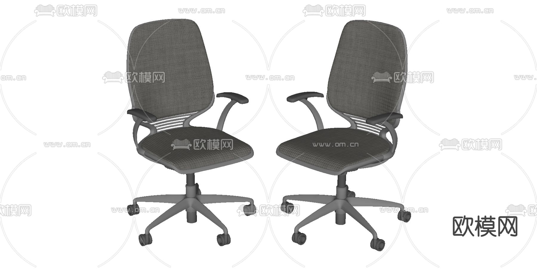 现代办公椅su模型下载（渲染图2）