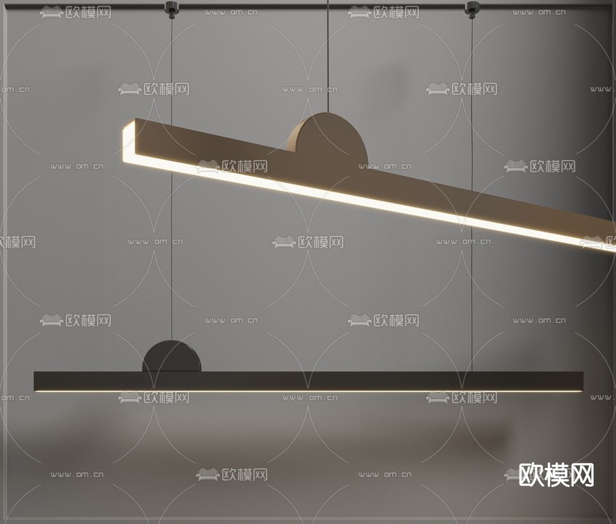极简长条吊灯3d模型下载_ID12184154_3dmax免费模型-欧模网