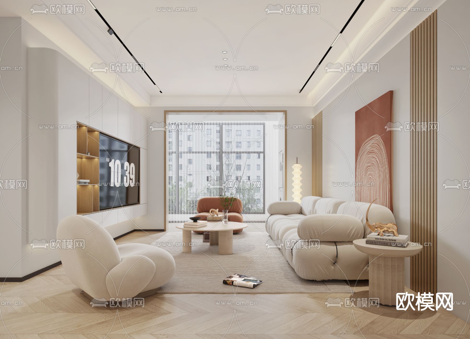 北欧客餐厅3d模型下载（渲染图1）