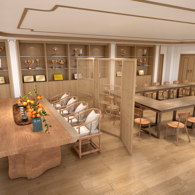  新中式茶楼su模型 