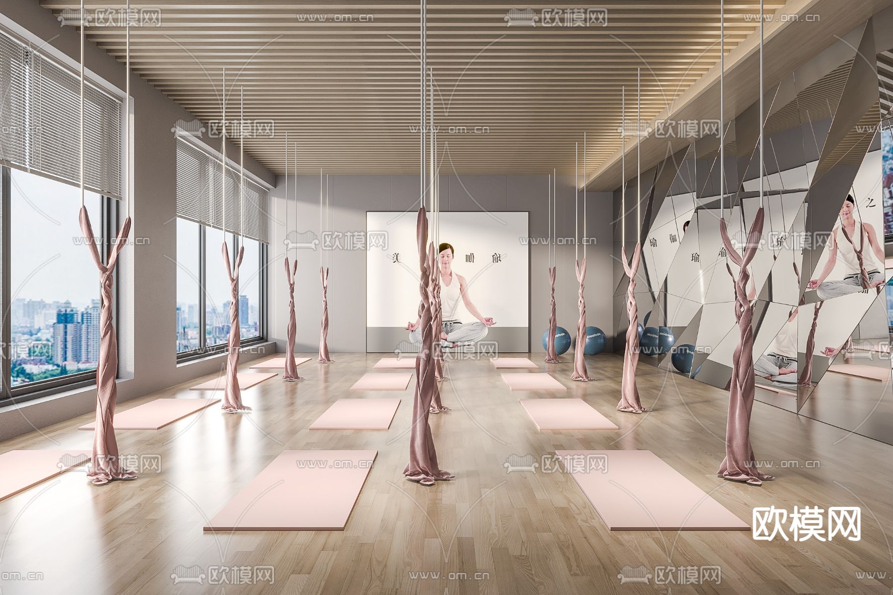 现代瑜伽室 健身房3d模型
