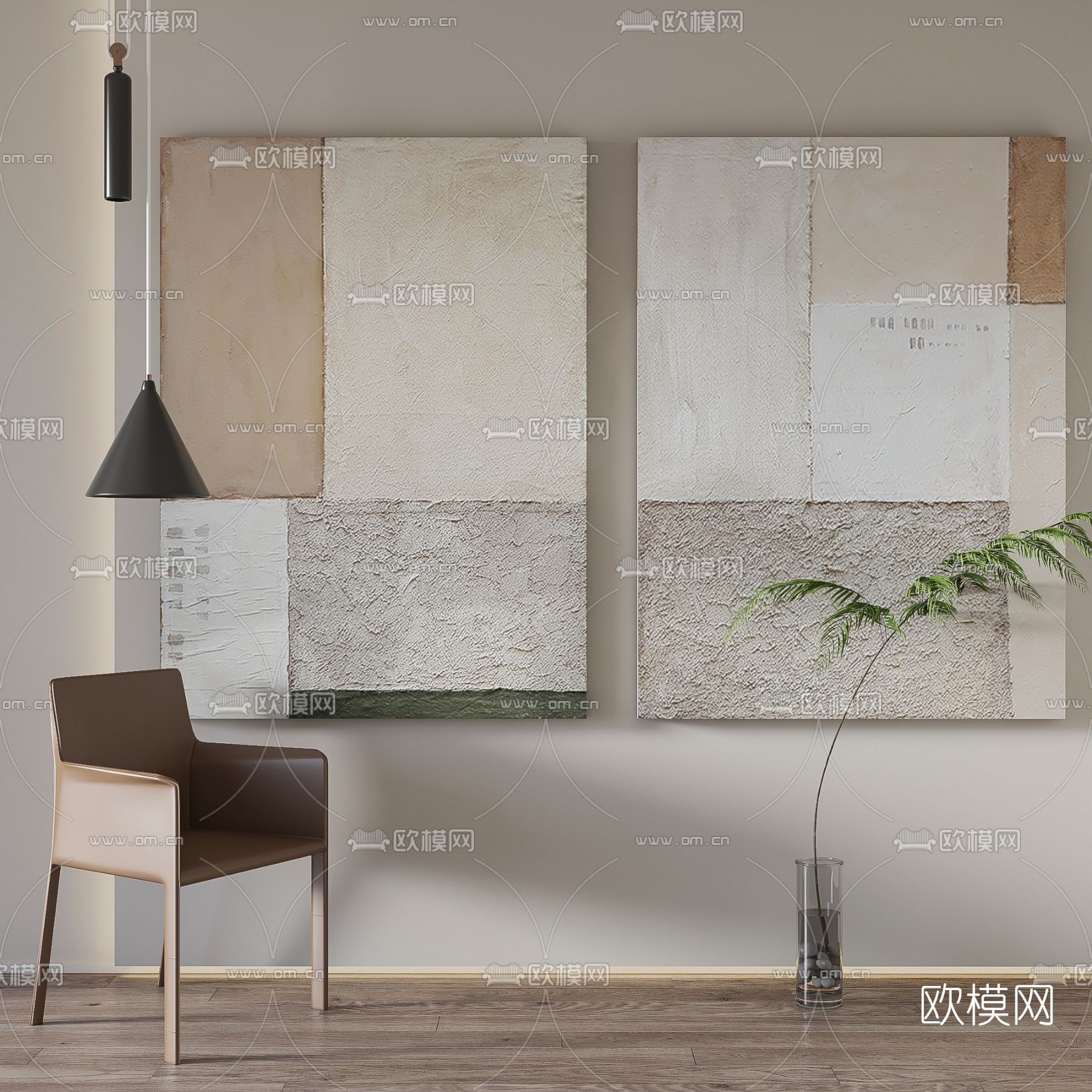 侘寂装饰画3d模型下载_ID12183472_3dmax免费模型-欧模网