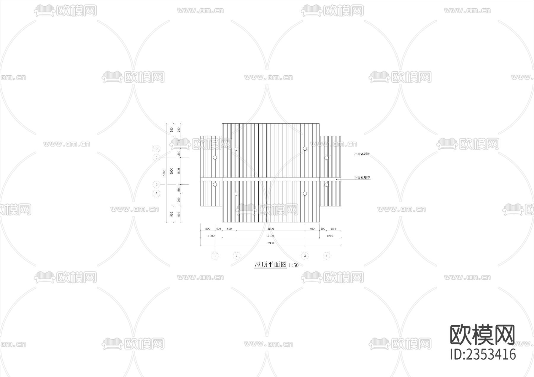 新中式门头cad施工图下载（渲染图4）
