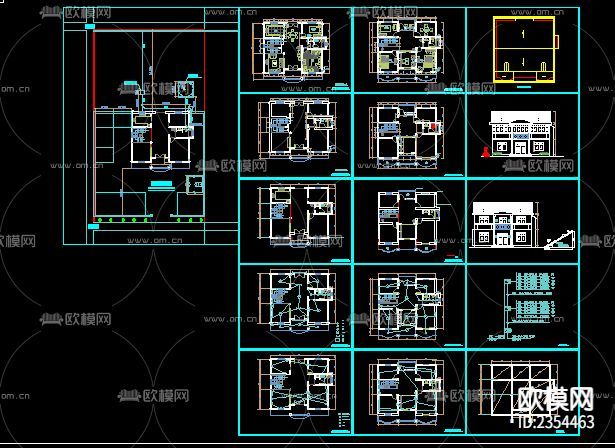 全套农村小别墅CAD施工图-免费3dmax模型库-欧模网