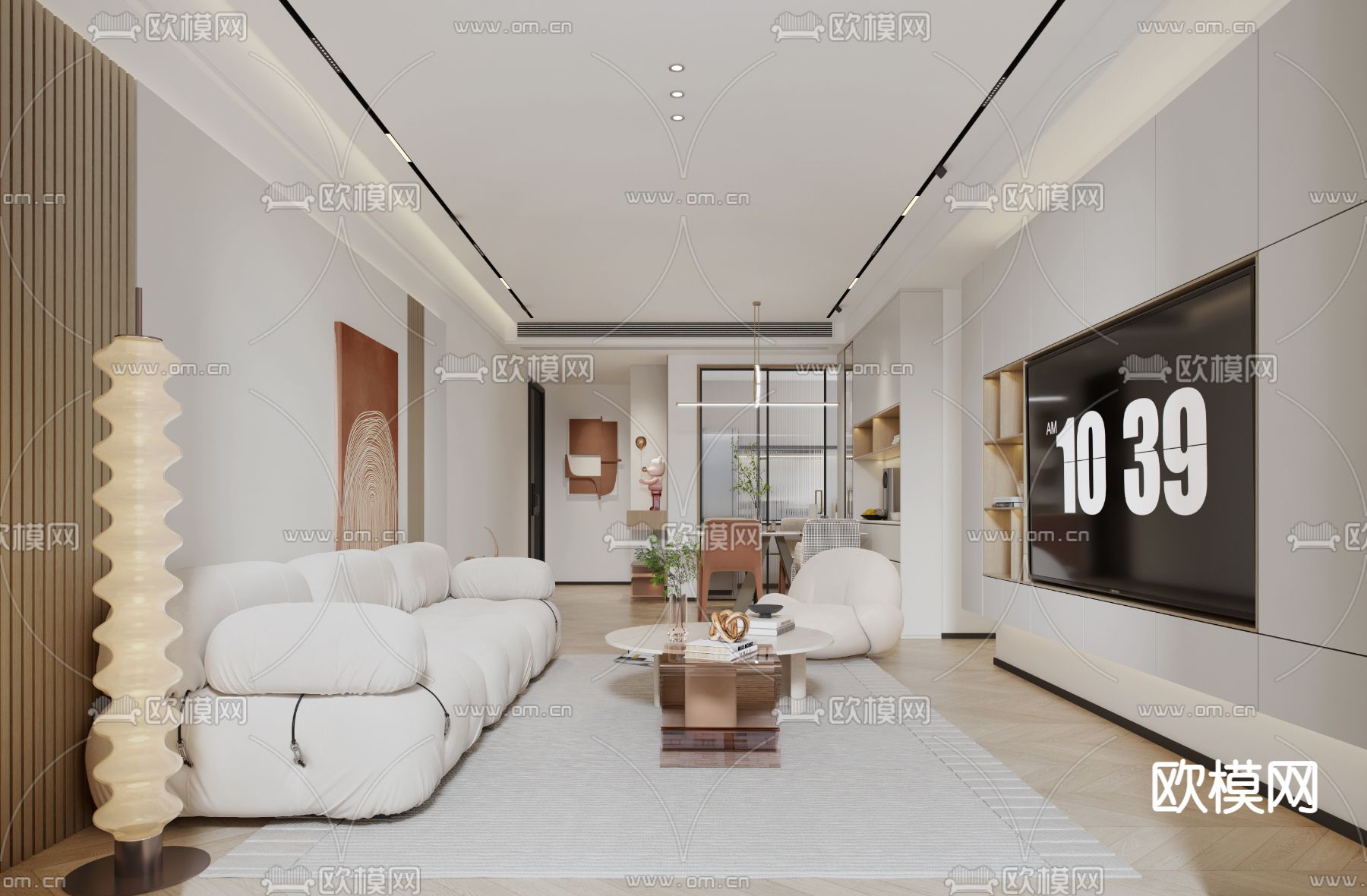 北欧客餐厅3d模型下载（渲染图2）