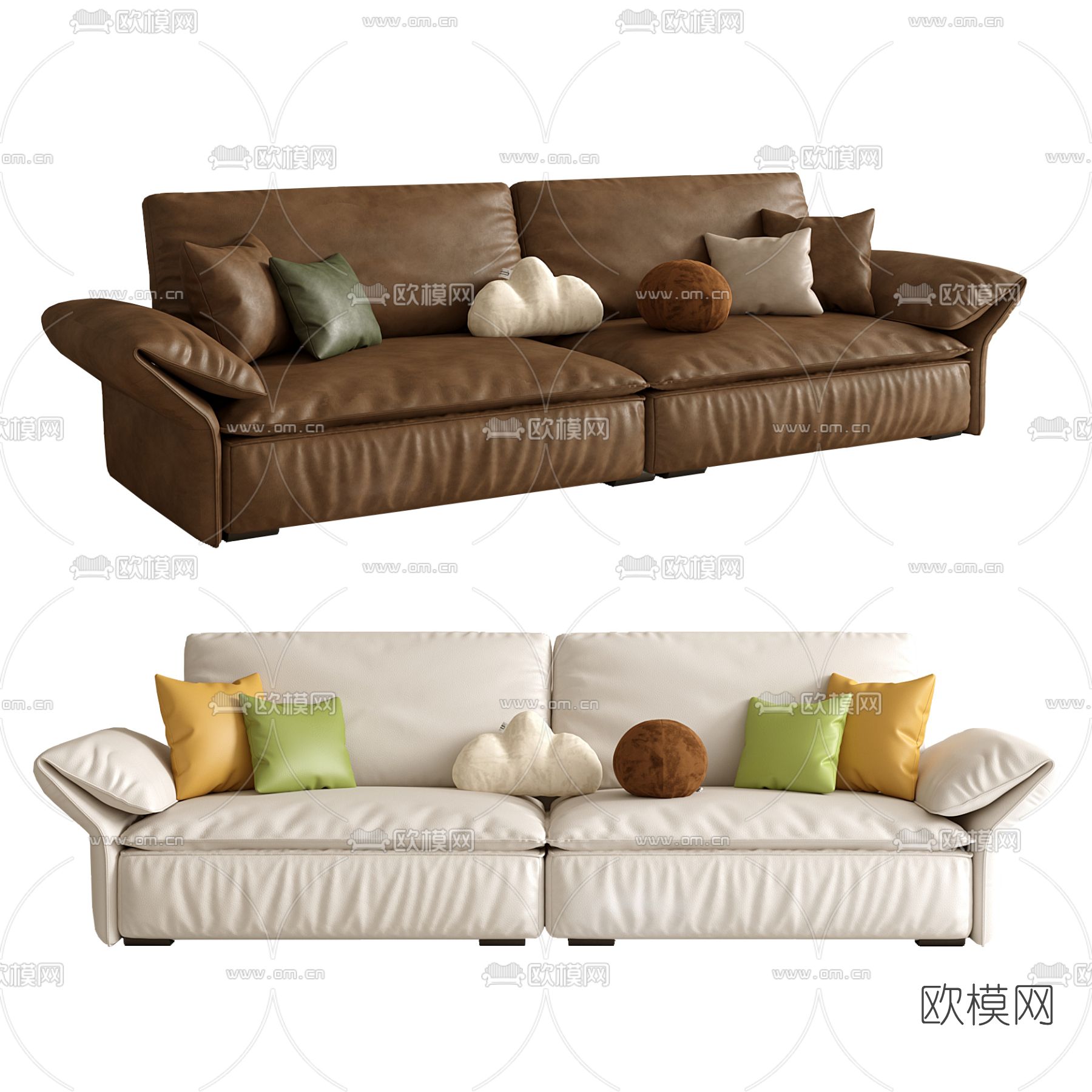 现代双人沙发3d模型下载