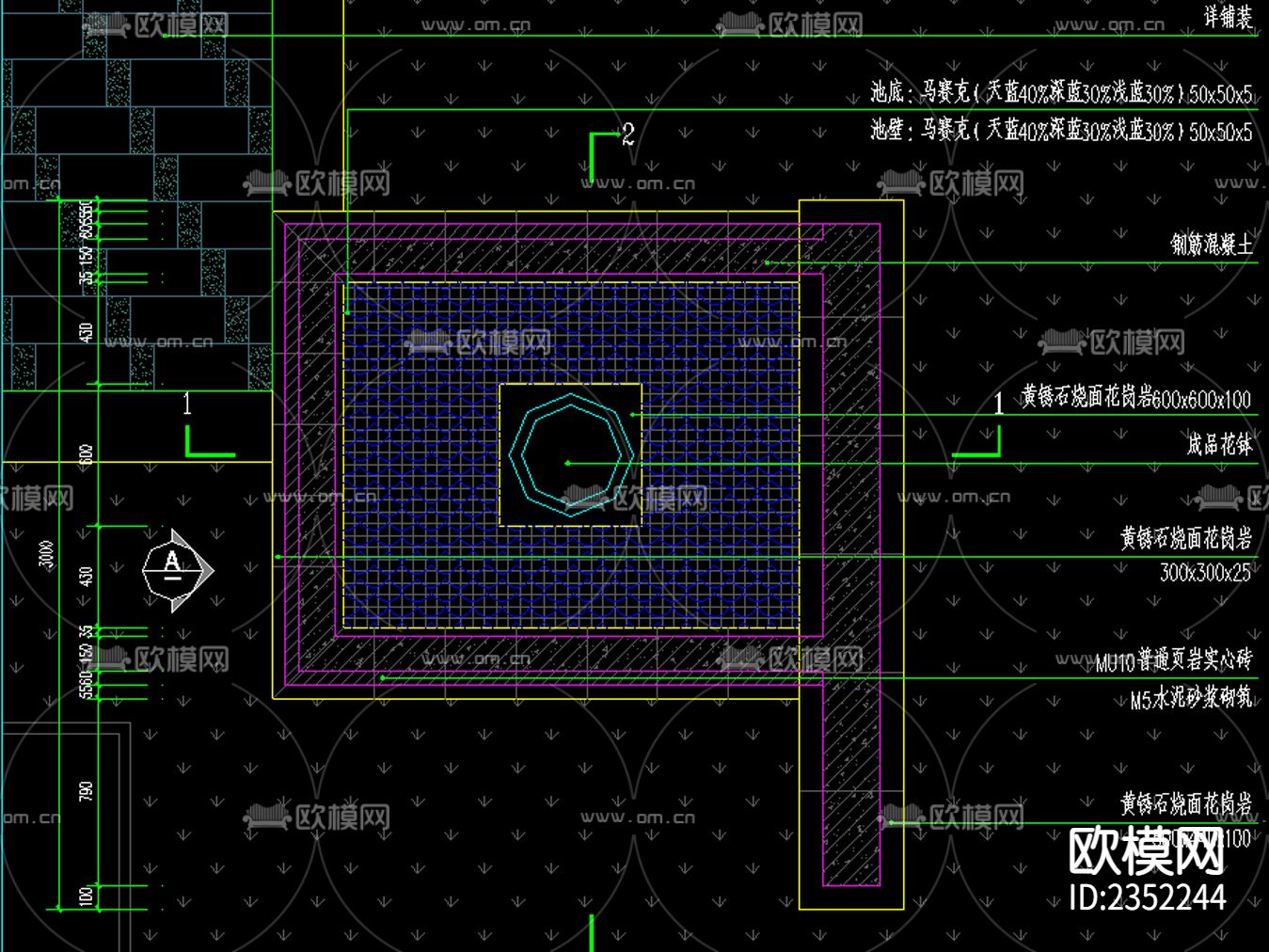欧式简约景墙CAD节点大样下载（渲染图3）
