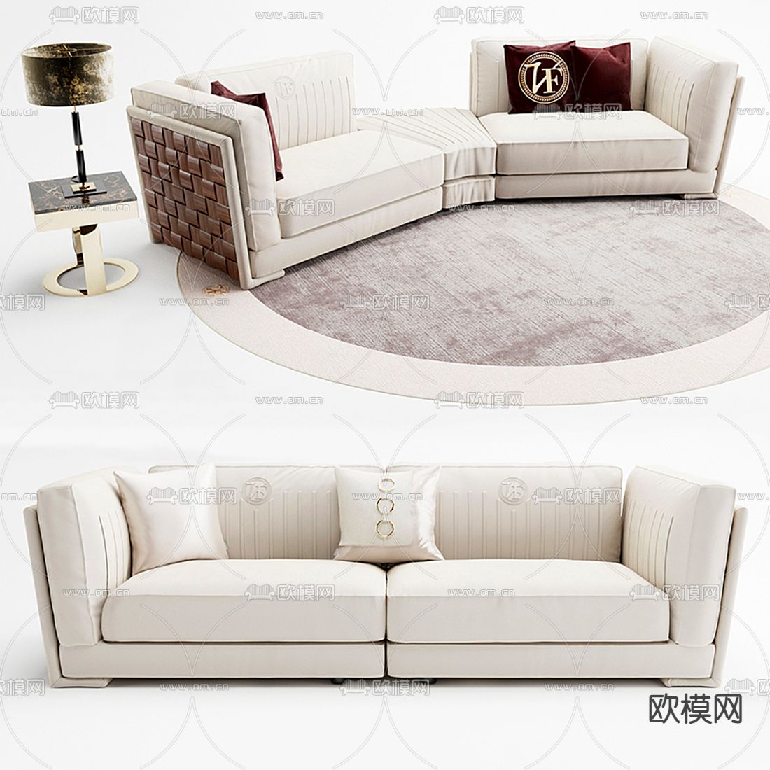Vittoria Frigerio多人沙发 软体沙发3d模型下载_ID12185174_3dmax免费模型-欧模网