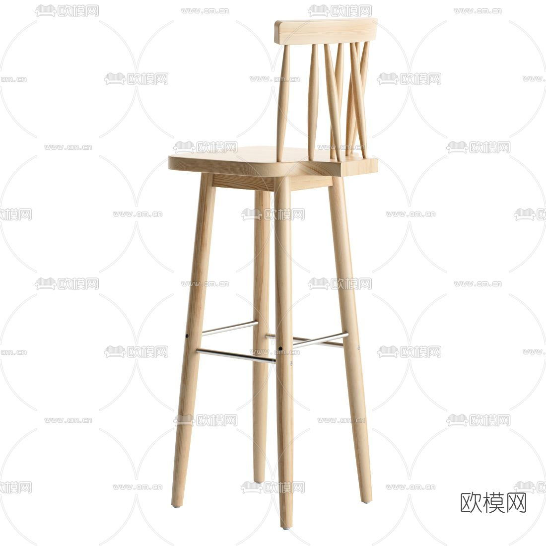 B&B italia 现代吧台椅3d模型下载（渲染图3）