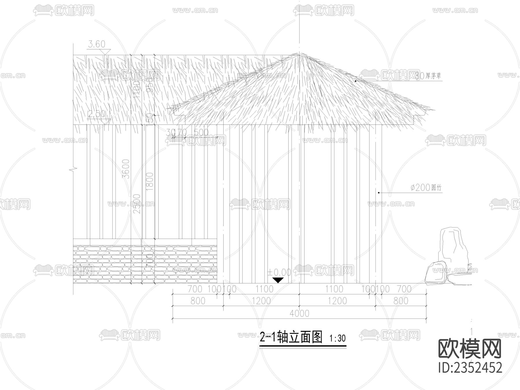 竹廊节点大样下载（渲染图4）