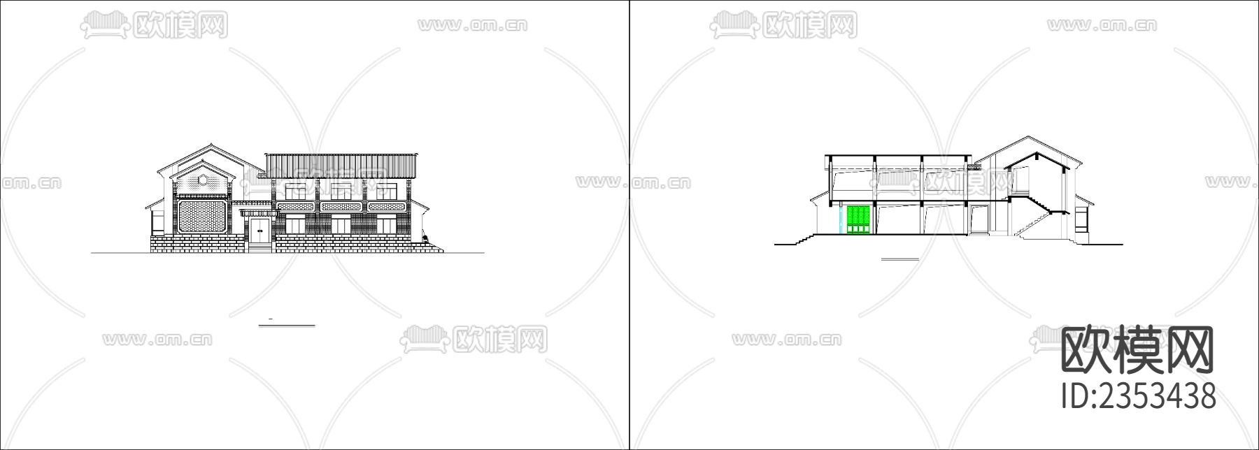 18.云南民居cad施工图下载（渲染图2）