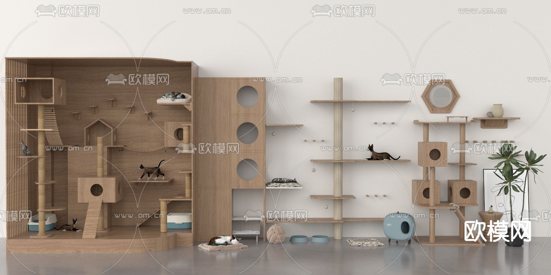 猫爬架 猫窝3d模型下载