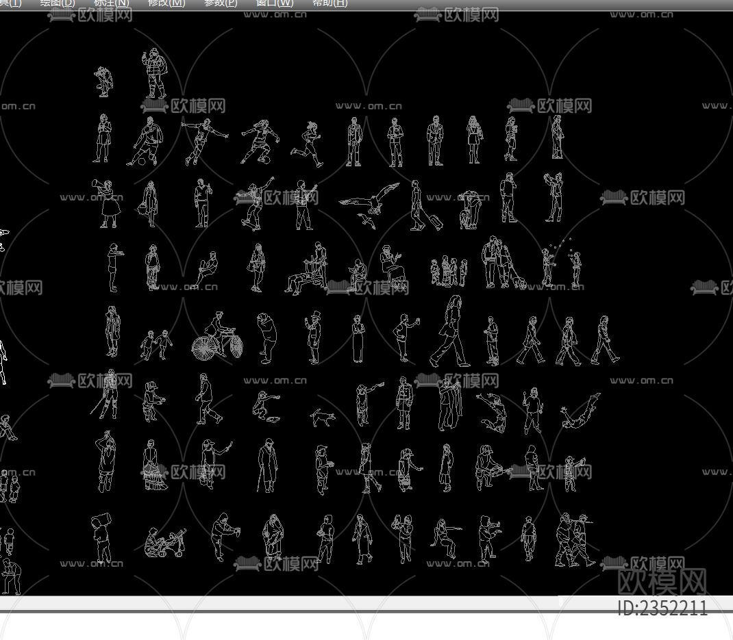 人物CAD图库下载（渲染图1）