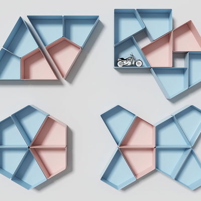  现代墙面装饰柜su模型 