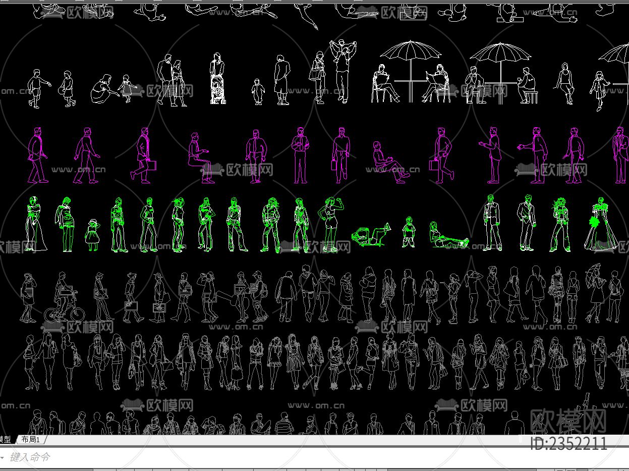 人物CAD图库下载（渲染图3）