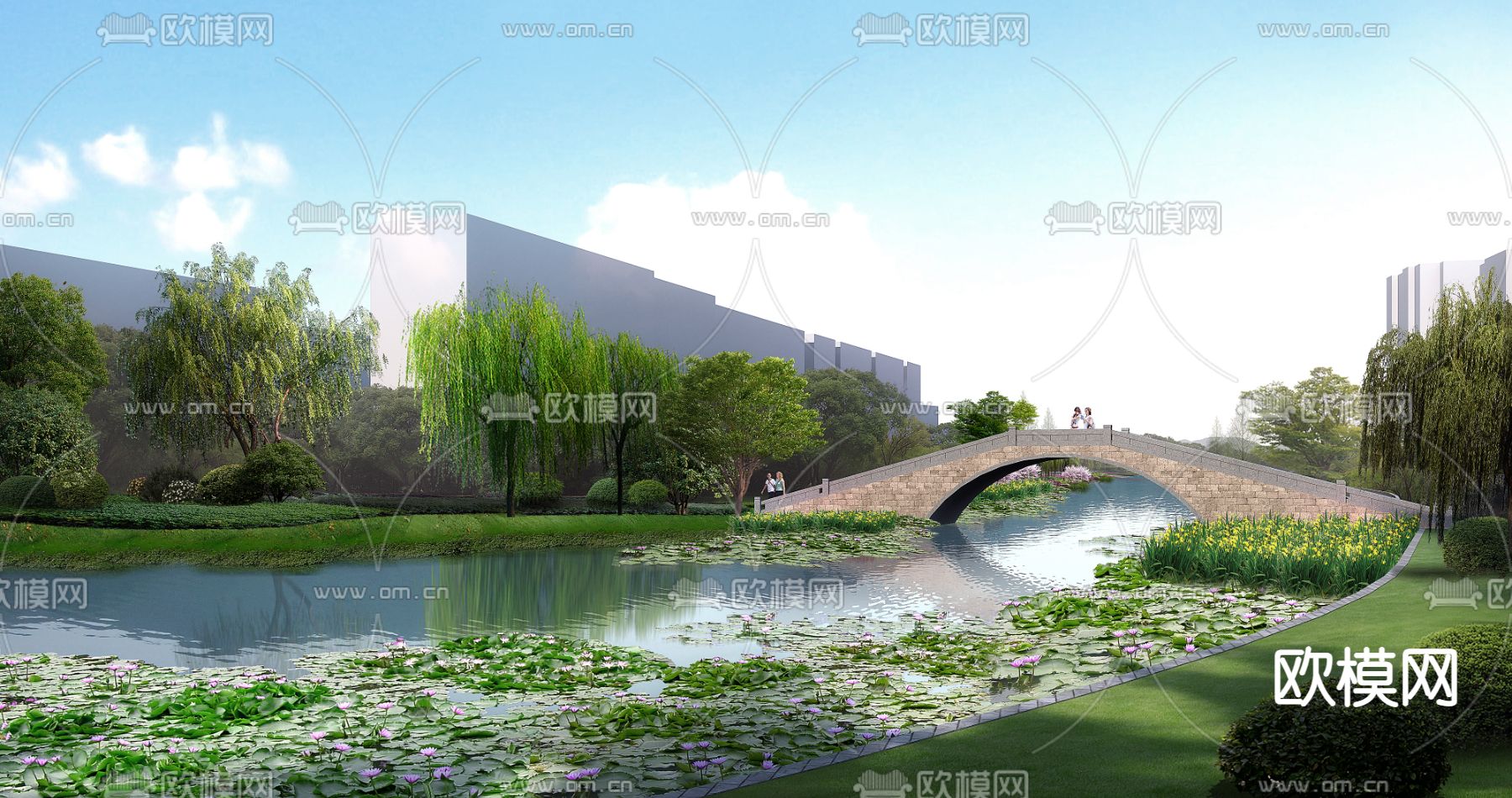 现代湿地公园园林psd下载