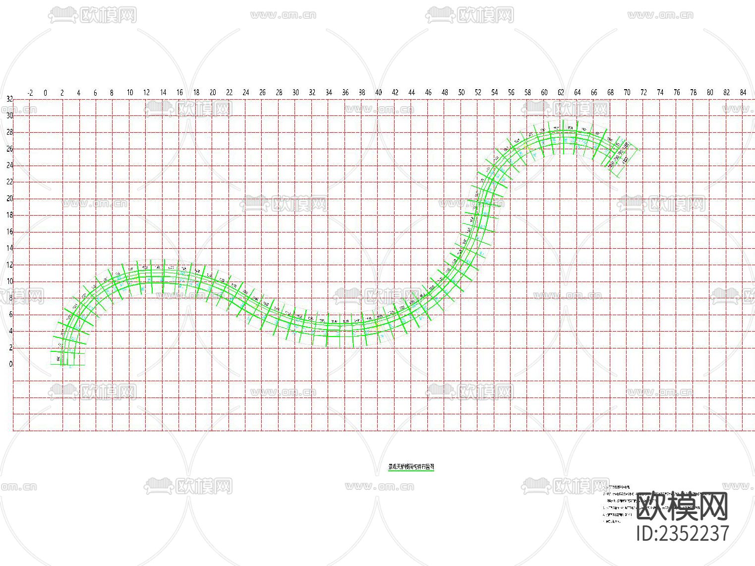 空中栈道艺术天桥CAD施工图下载（渲染图3）