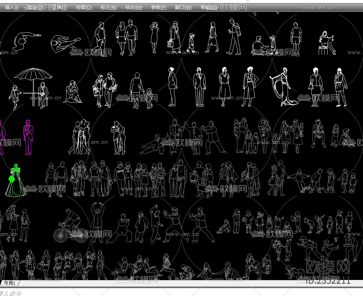 人物CAD图库下载（渲染图7）