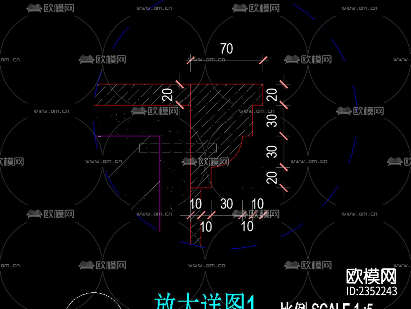 欧式花钵立柱铁艺栏杆CAD节点大样下载（渲染图4）