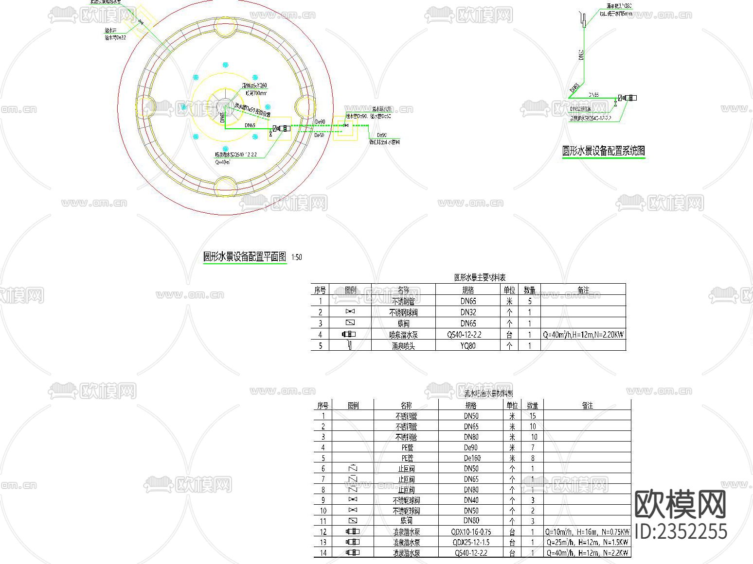 欧式圆形花钵水景CAD节点大样下载（渲染图4）