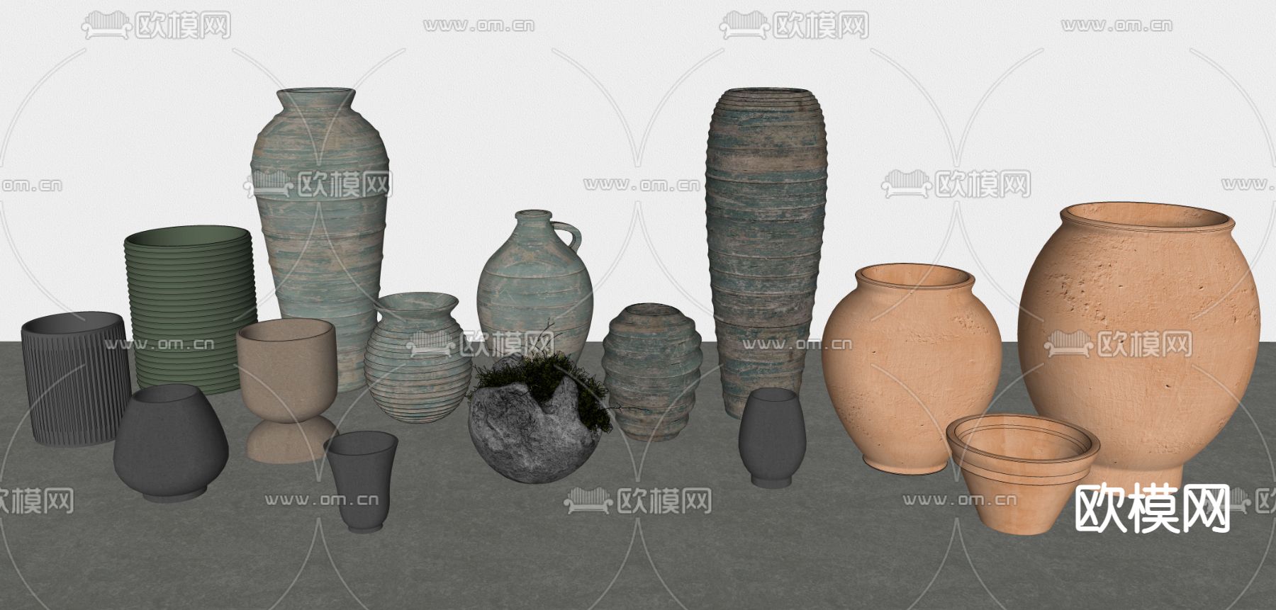 侘寂坛子 罐子su模型下载（渲染图2）