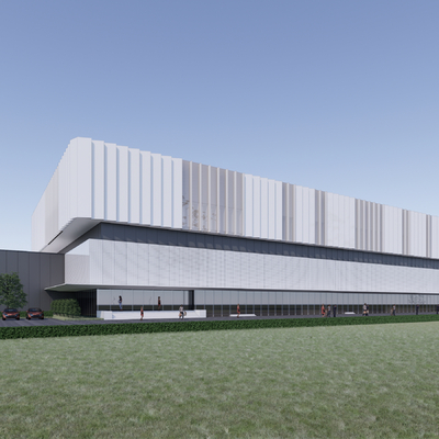 现代厂区办公楼外观su模型