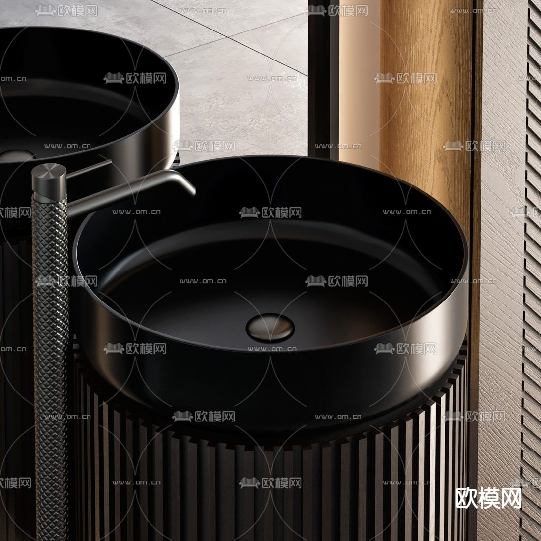 立柱洗手台 洗手盆3d模型