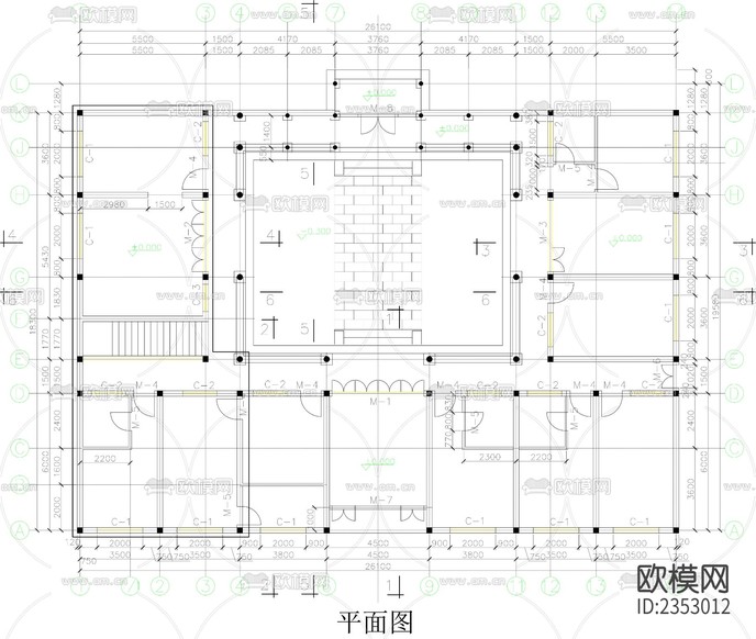 四合院建筑cad施工圖下載(渲染圖3)