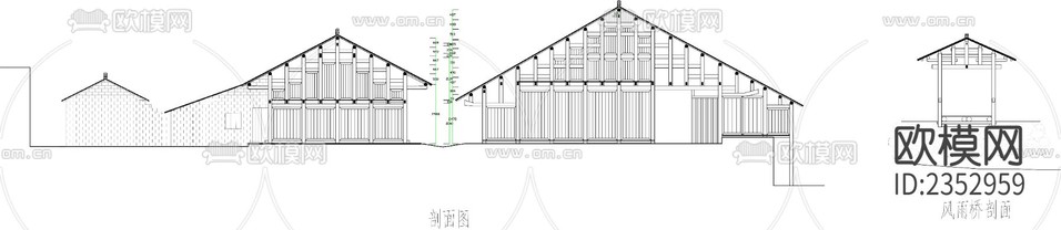 古建民居CAD施工圖下載(渲染圖6)