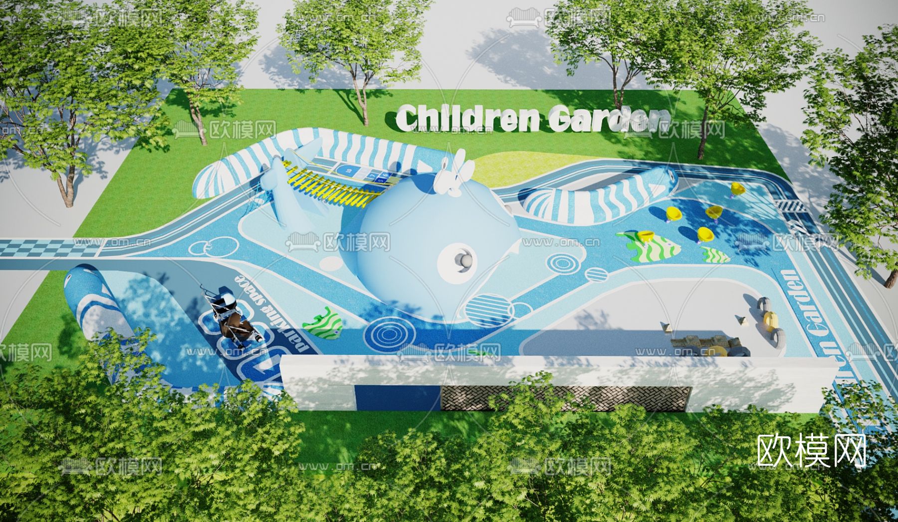 现代儿童活动地3d模型下载