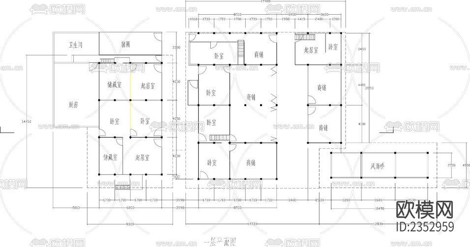 古建民居CAD施工圖下載(渲染圖1)