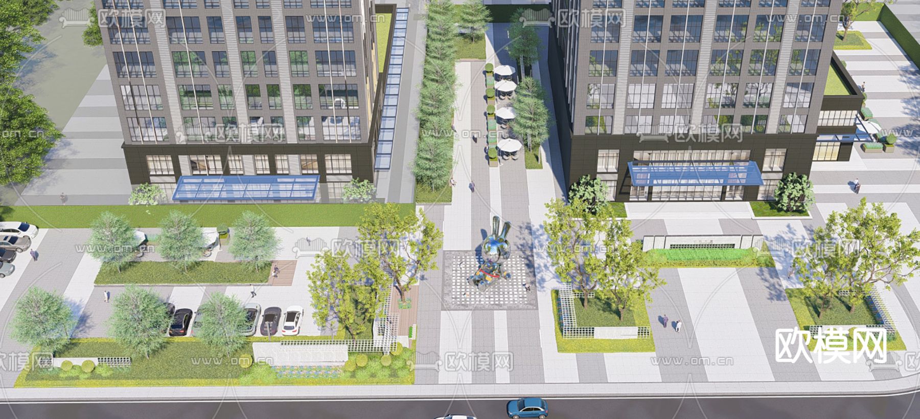 现代商业街外摆su模型下载_ID12182811_sketchup模型下载-欧模网