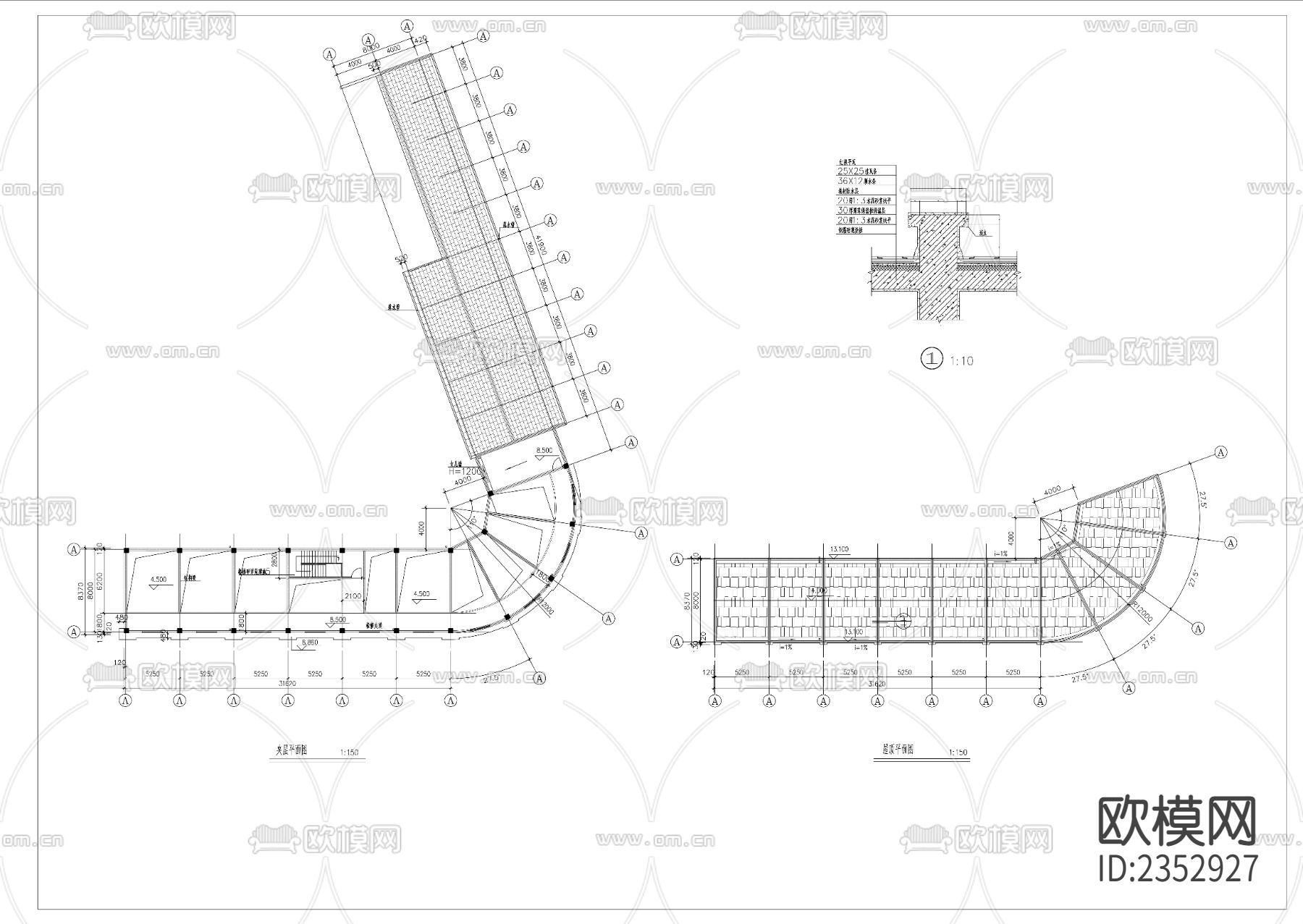 商业铺面建筑CAD施工图下载（渲染图3）