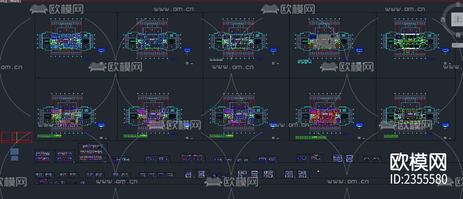 公司的辦公室cad施工圖下載(渲染圖3)