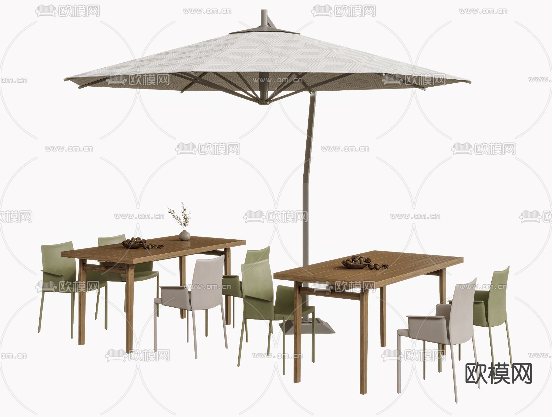 现代户外休闲桌椅3d模型下载