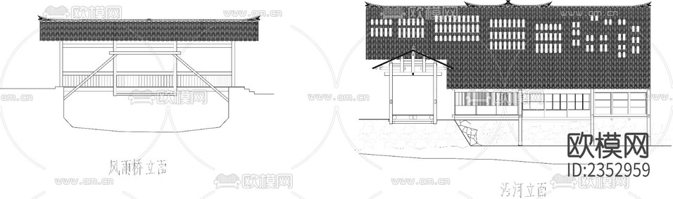 古建民居CAD施工圖下載(渲染圖2)
