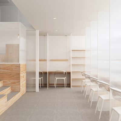  现代图书馆阅读区 自习室su模型 