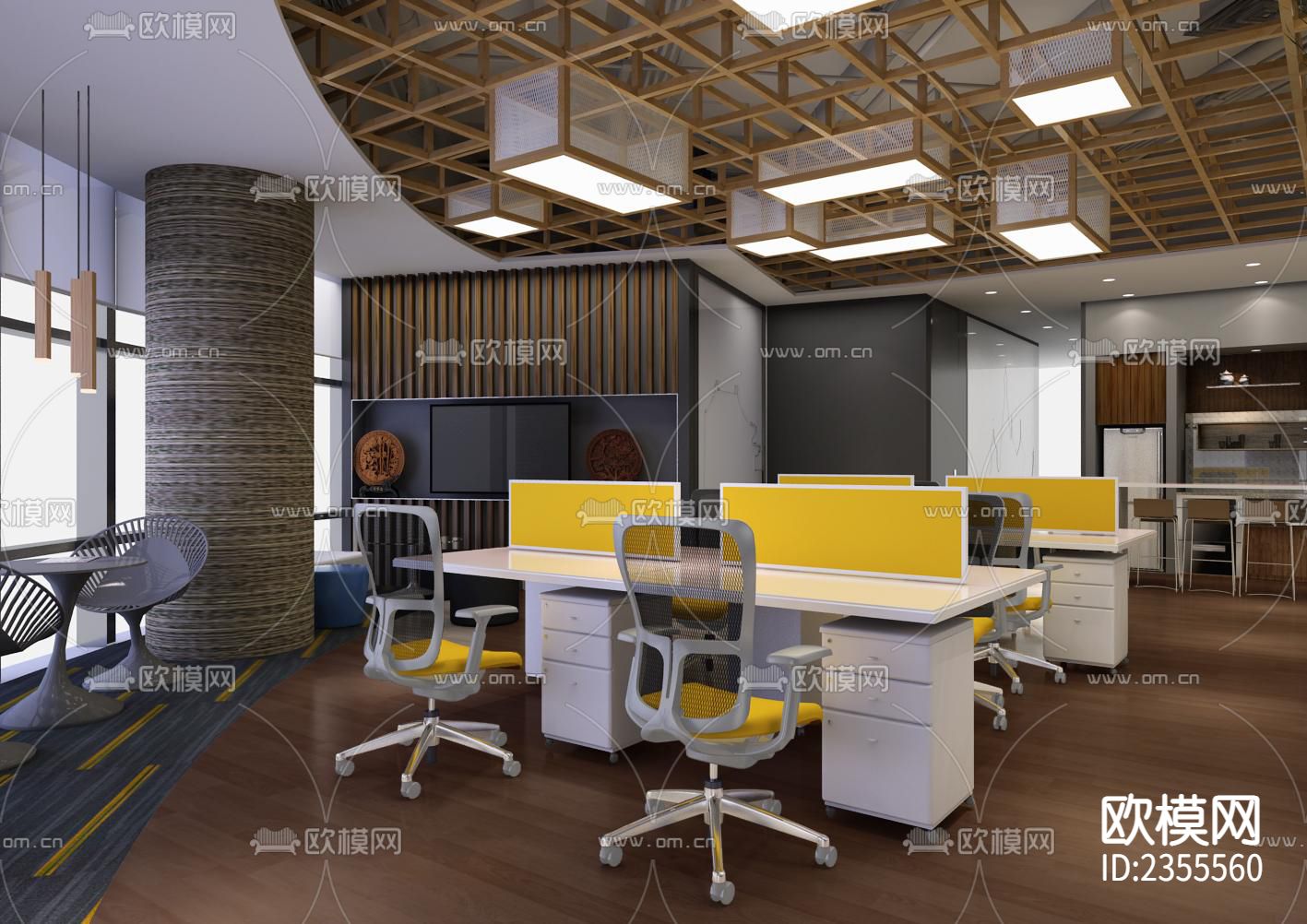 ATLAS寰图联合办公空间CAD施工图-免费3dmax模型库-欧模网