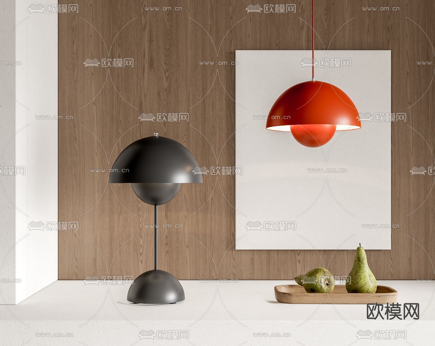 Flowerpot台灯 小吊灯su模型