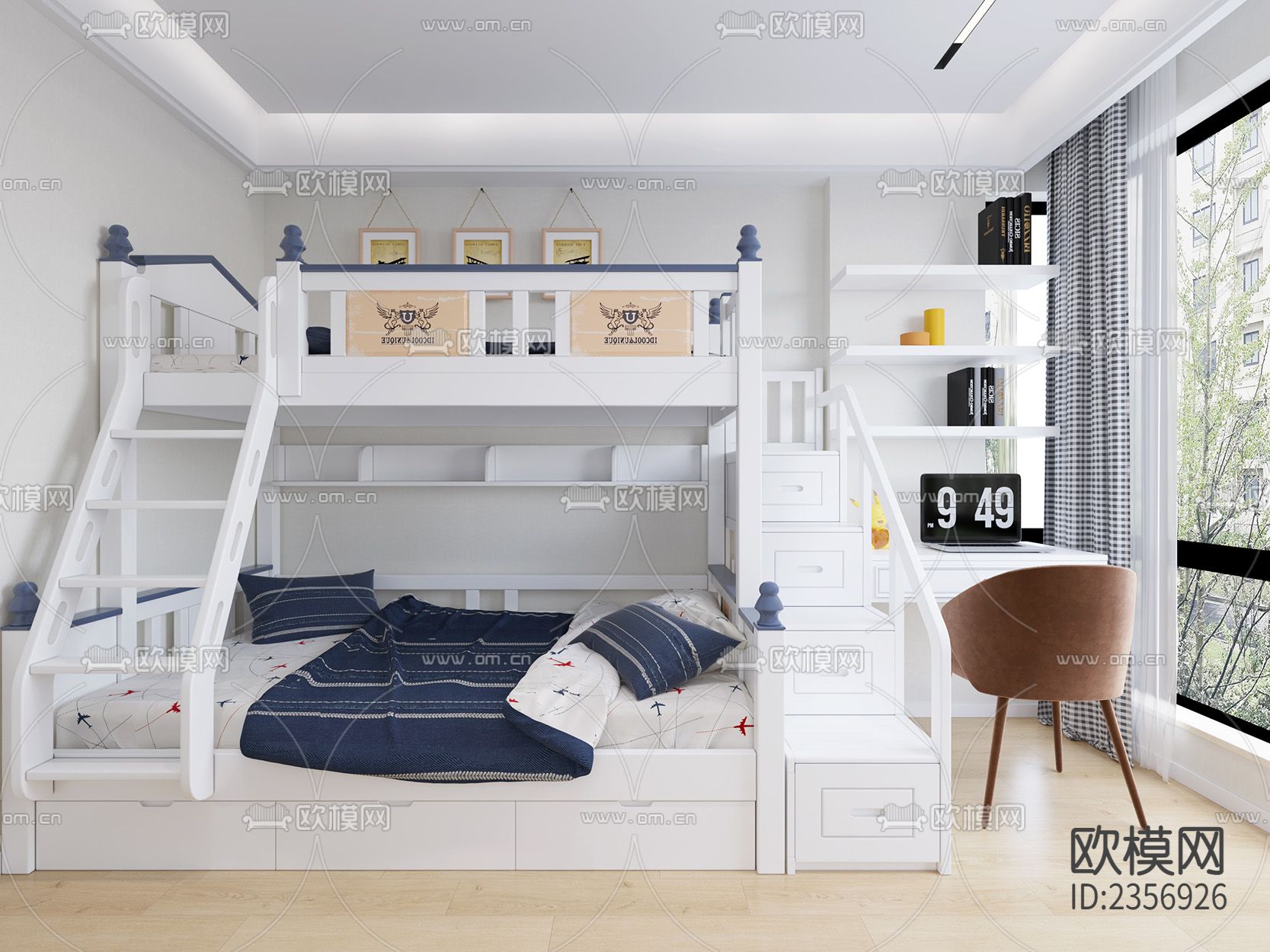 家装平层cad施工图下载（渲染图3）