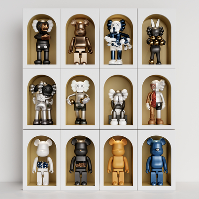  暴力熊手办潮玩su模型 