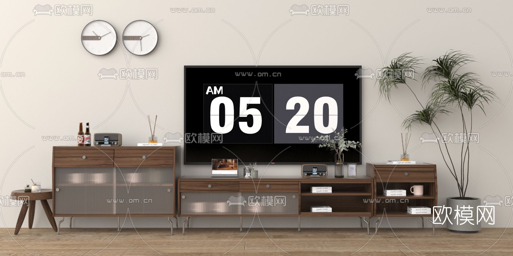 北欧电视柜3d模型下载