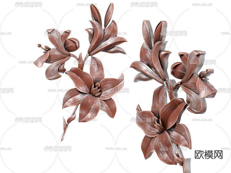 花朵雕刻 雕花 3d模型下载