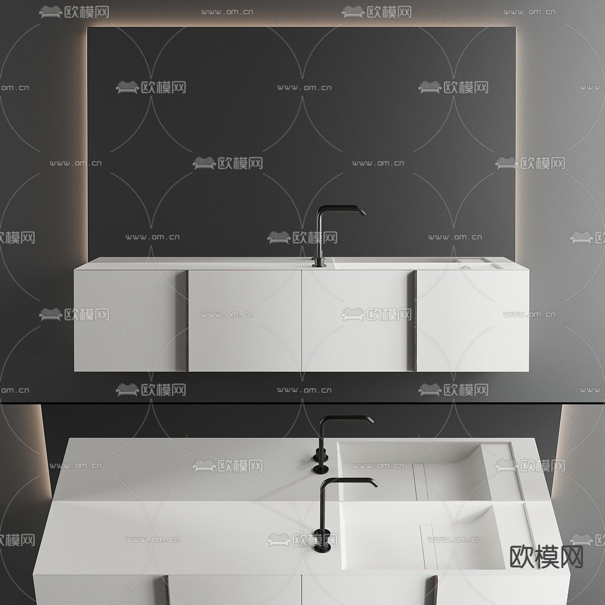 现代洗漱盆 洗手台3d模型