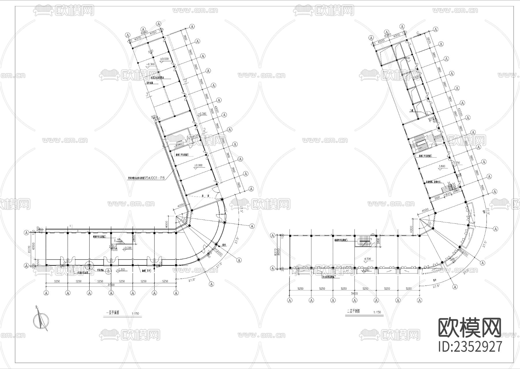 商业铺面建筑CAD施工图下载（渲染图2）