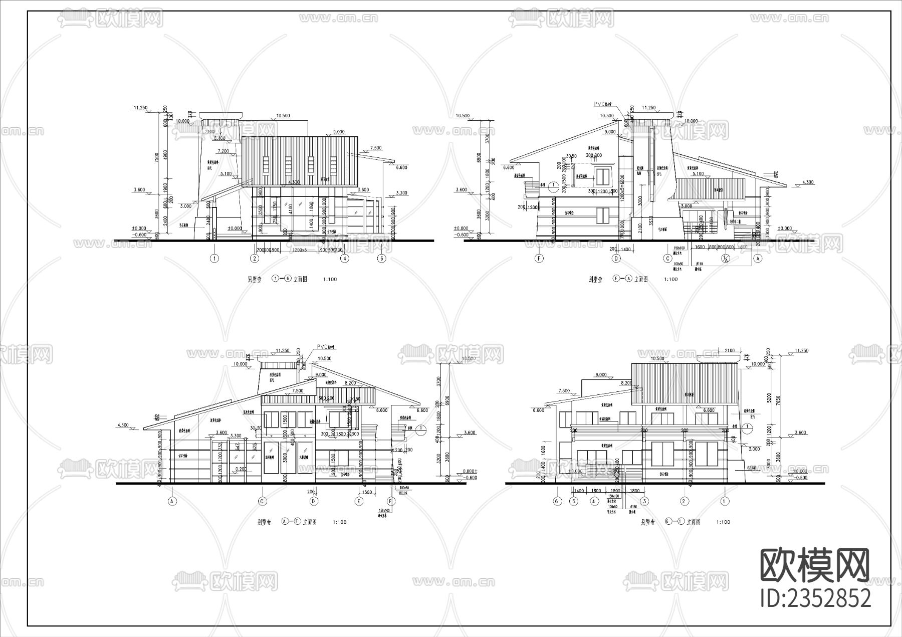 藏式别墅cad施工图下载（渲染图1）