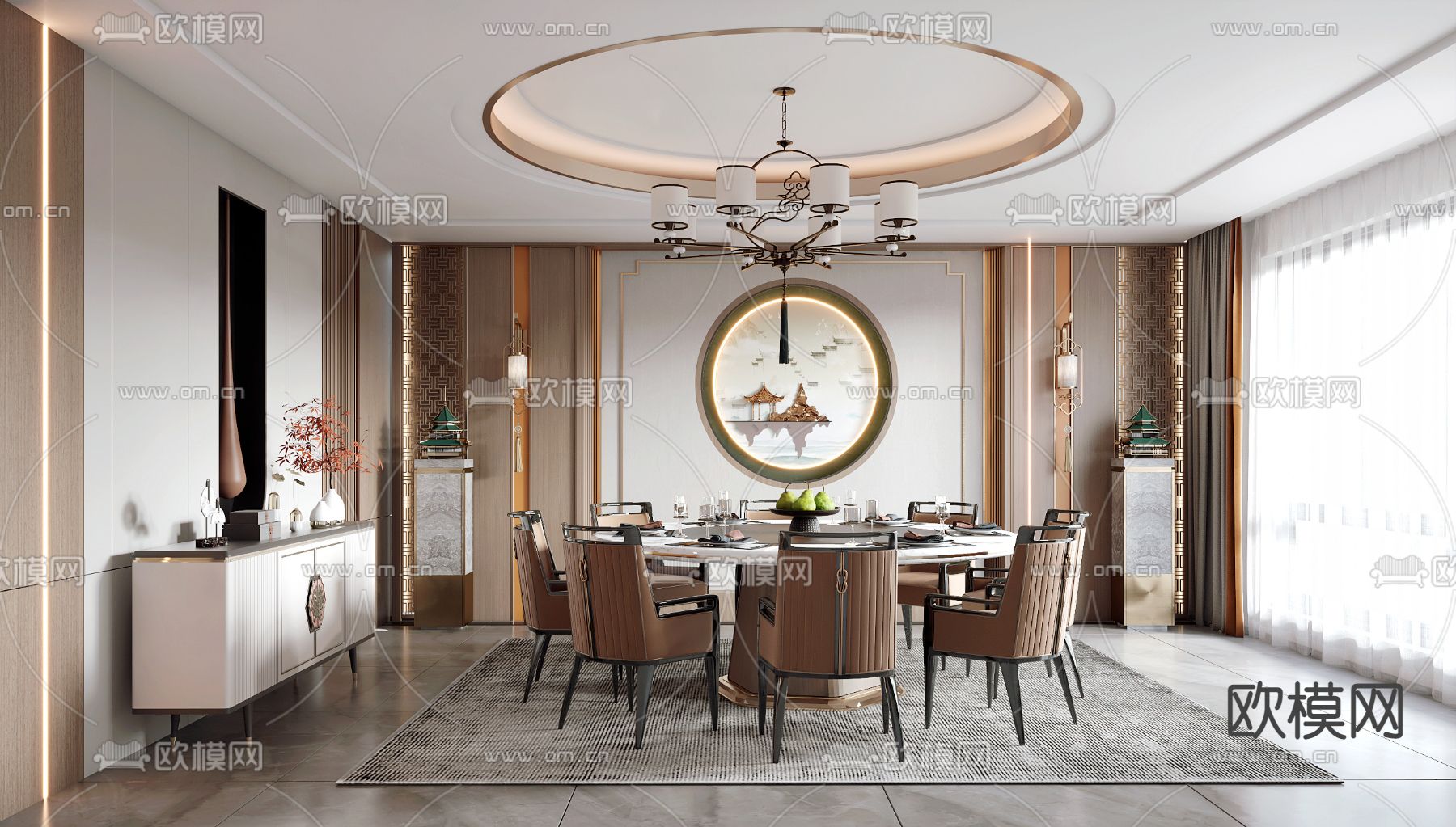 中餐厅包间 包厢 包房3d模型下载