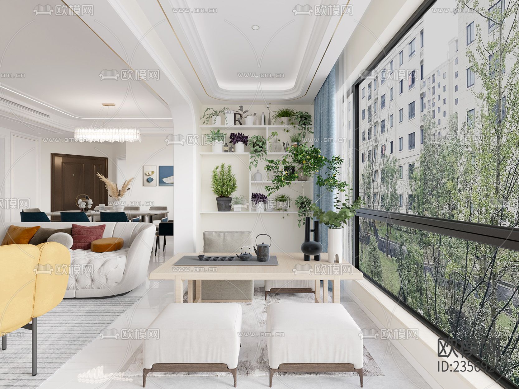 家装平层cad施工图下载（渲染图5）