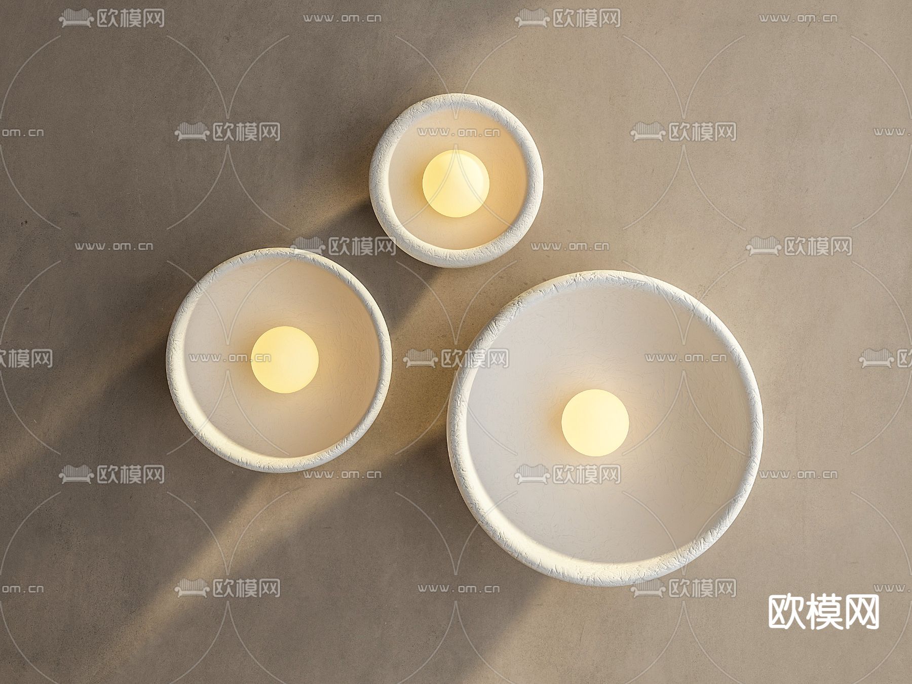 侘寂圆形壁灯3d模型下载