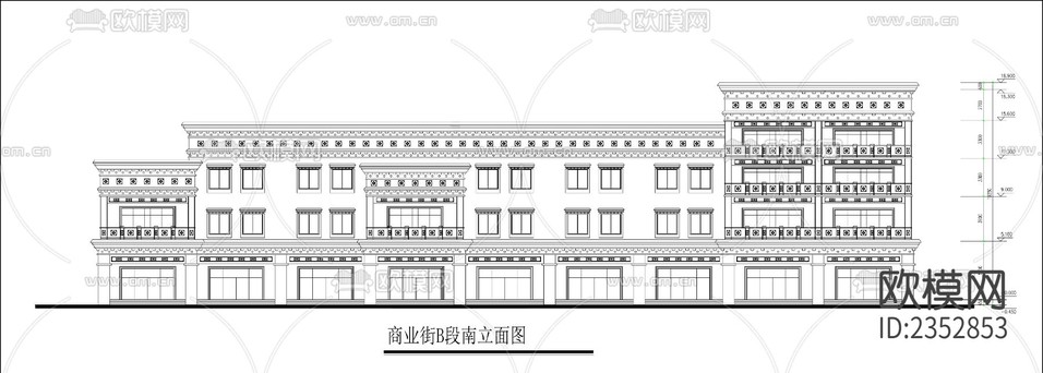 藏式風(fēng)格臨街cad施工圖下載(渲染圖1)